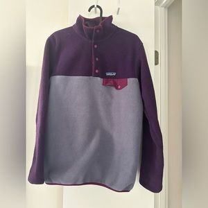 Patagonia Women's Synchilla Purple/ Blue Fleece Snap T Pullover, 2016 - Size S